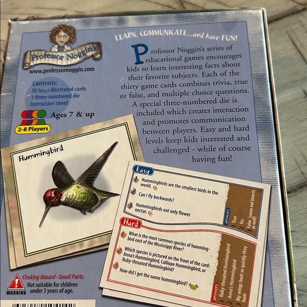 Birds of North America Trivia Card Game 2 Levels Ages 7+ Professor Noggins EUC - Picture 3 of 3